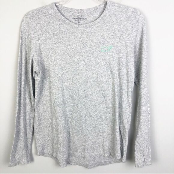 VINEYARD VINES | Long Sleeve Logo Classic Tee Gray Green XS - Picture 1 of 6